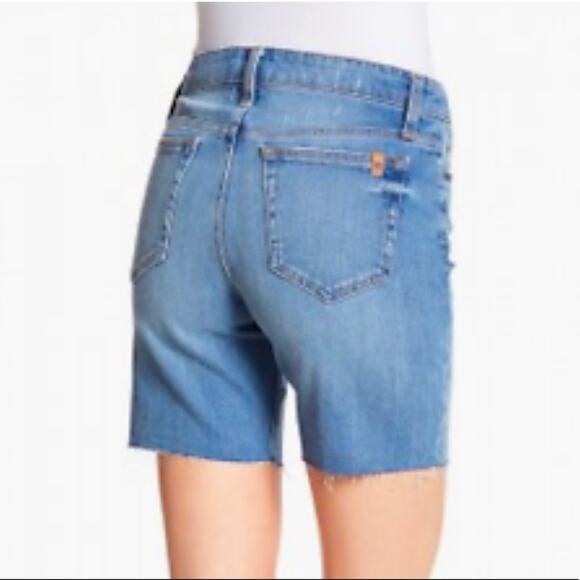 Joe’s Jeans Rory Blue Wash Raw Hems Cut Off Bermuda Jean Shorts Sz25 NWT - Picture 7 of 13